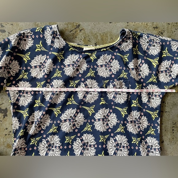 Women's Anthropologie Meadow Rue Medium Short Sleeve Blouse Top Blue - Picture 6 of 6